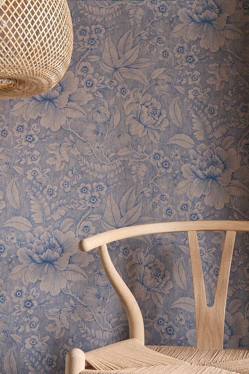 Color Relation Product Pip Studio Casa dei Fiori Non-Woven Wallpaper Khaki/Blue