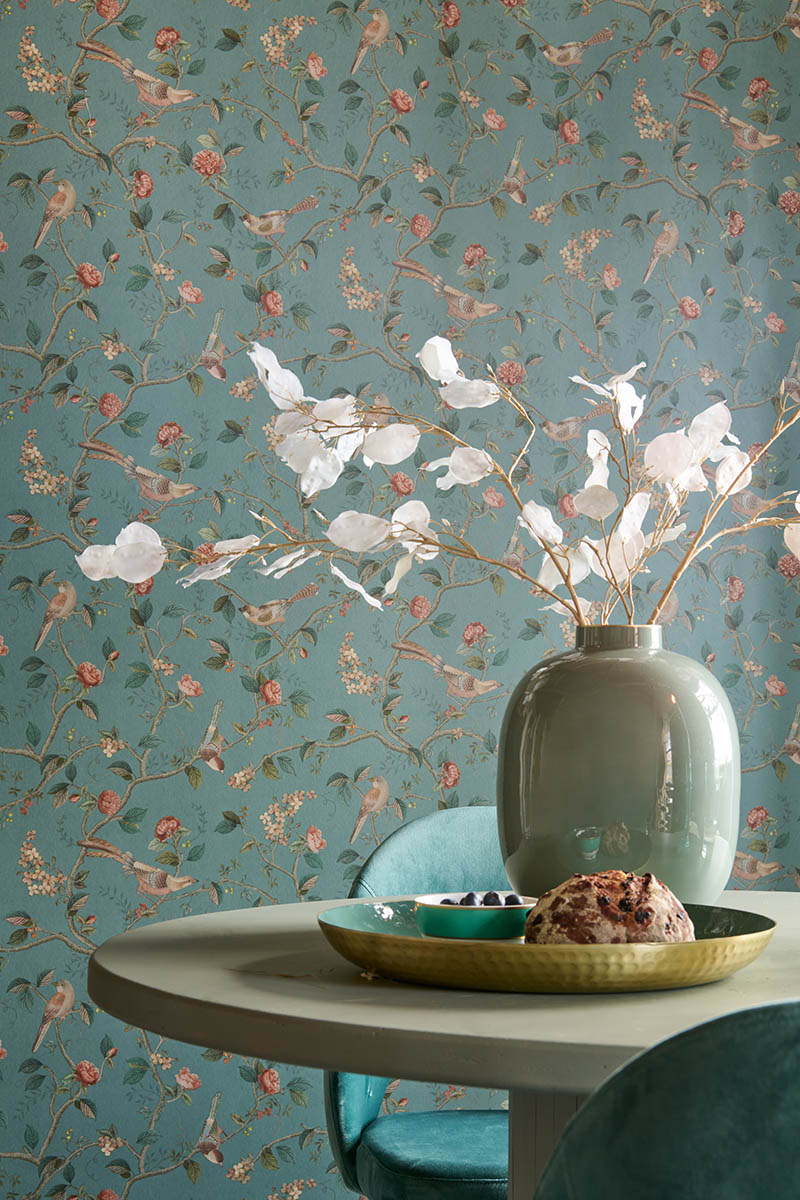 Color Relation Product Pip Studio Good Nightingale Non-Woven Wallpaper Petrol