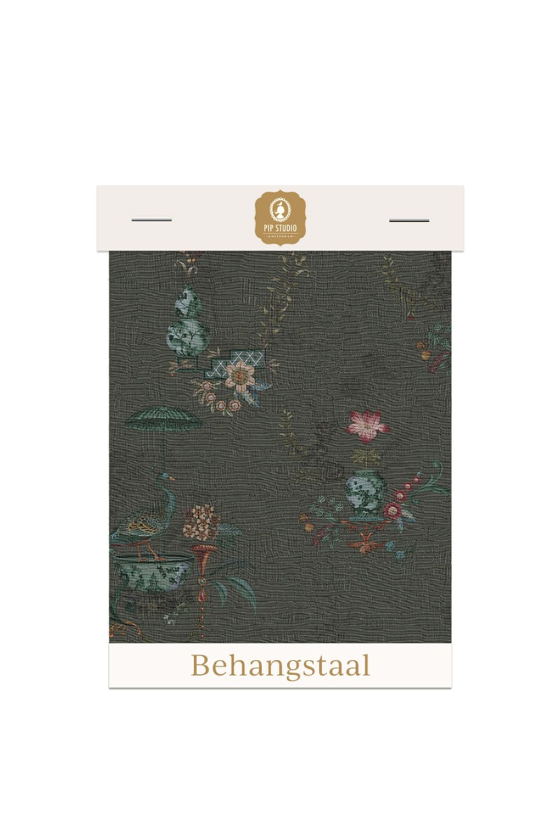 Color Relation Product Behangstaal Chinese Porcelain Donker Groen