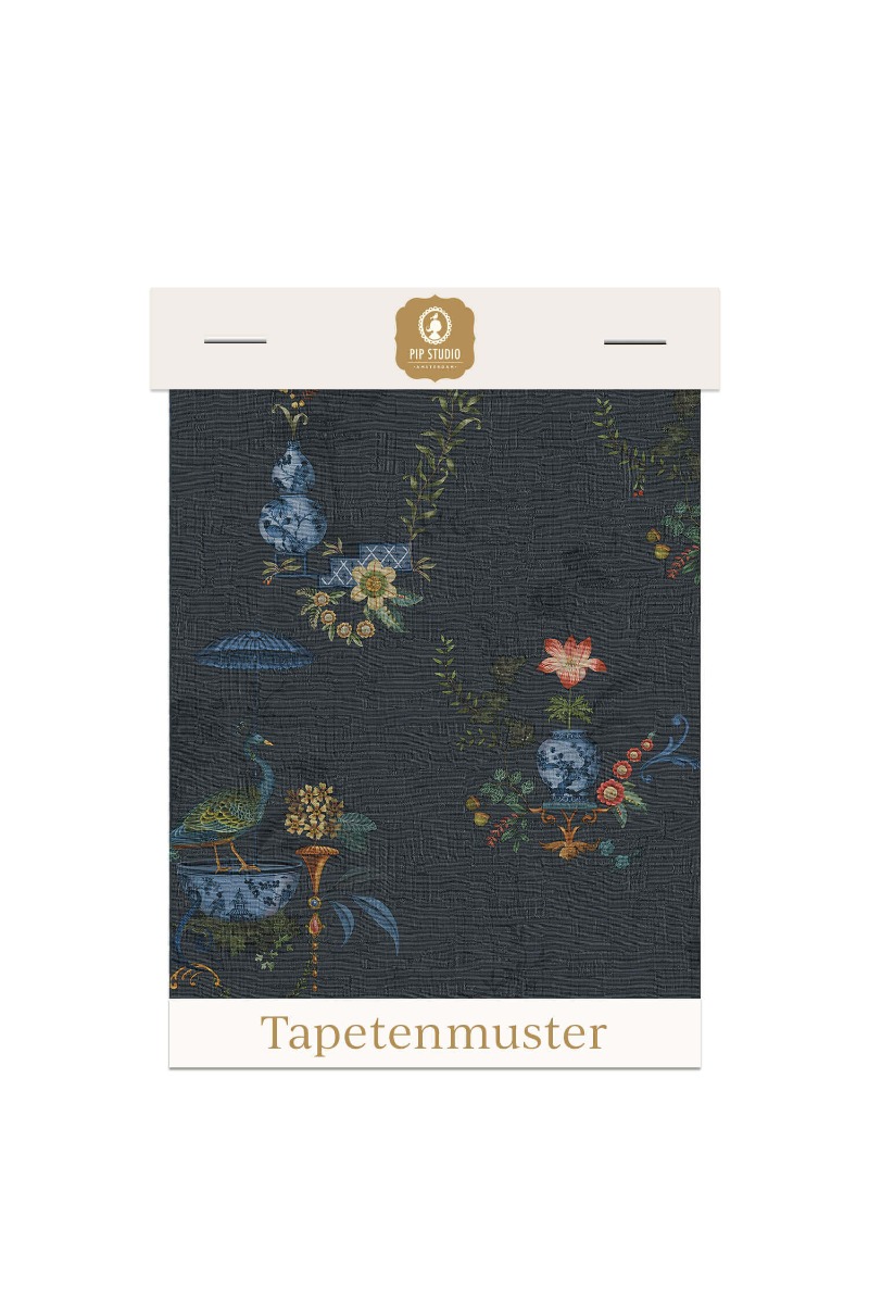 Color Relation Product Tapetenmuster Chinese Porcelain Dunkelblau