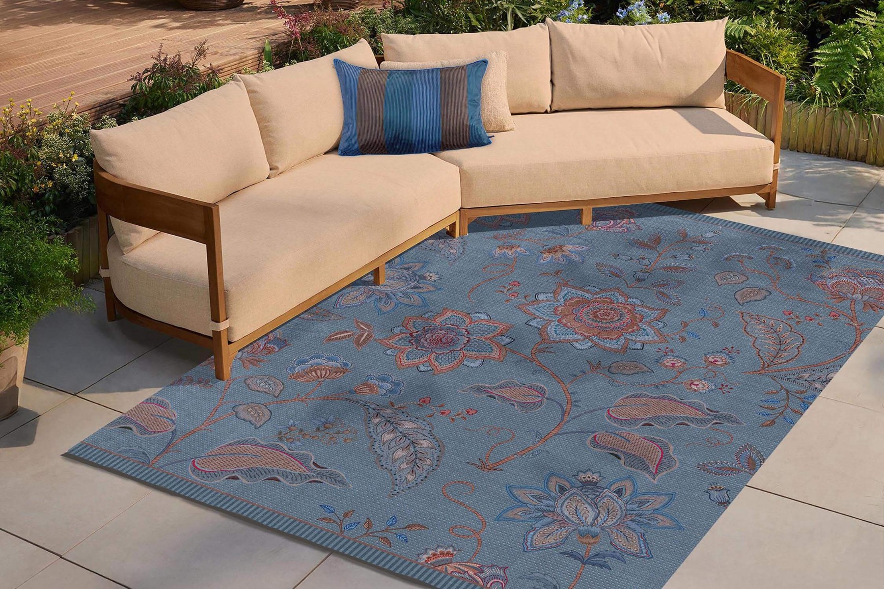 Pip Studio Buitenkleed Mumbai Night by Pip Blauw 180x120cm - Officiële Webshop