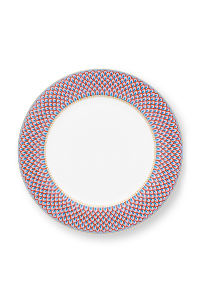 Color Relation Product Flower Festival Dinner Plate Red/Light Blue 26.5 cm
