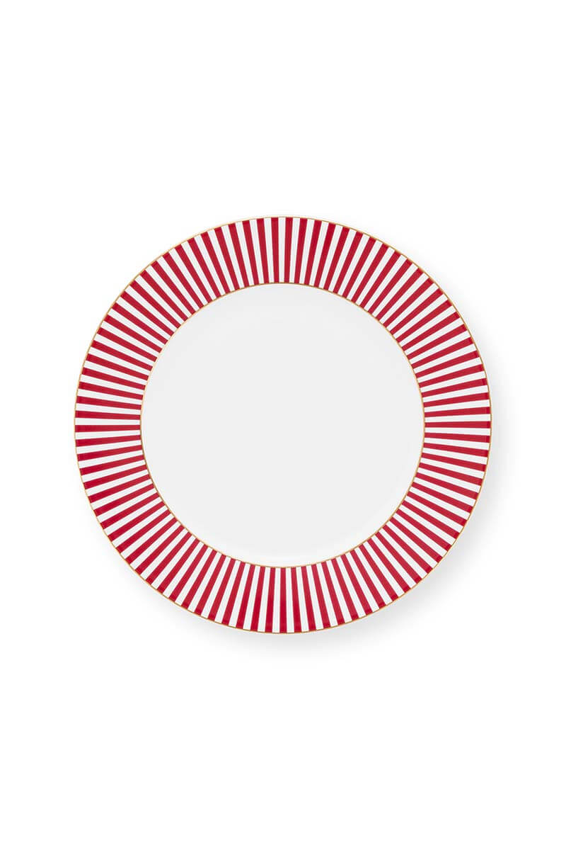 Color Relation Product Royal Stripes Pastry Plate Dark Pink 17cm