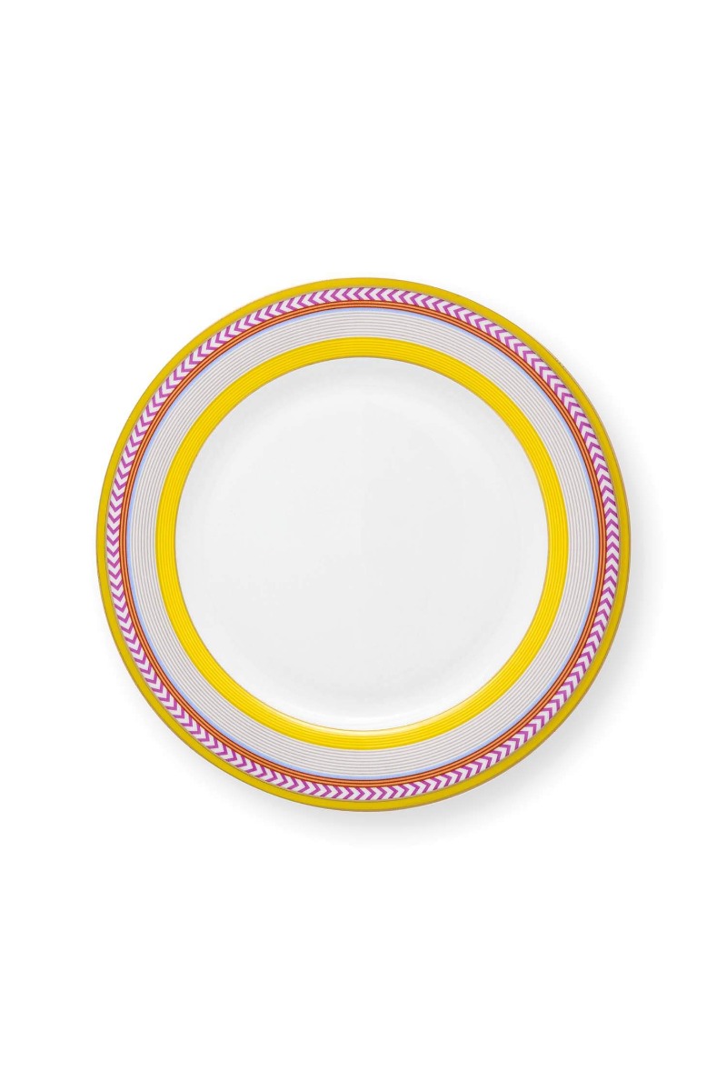 Color Relation Product Pip Chique Stripes Breakfast Plate Yellow 23cm