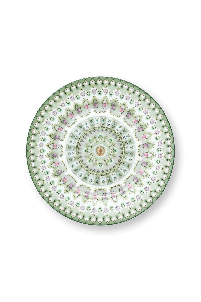 Color Relation Product Pastry Plate Lily&Lotus Moon Delight Light Green 17cm