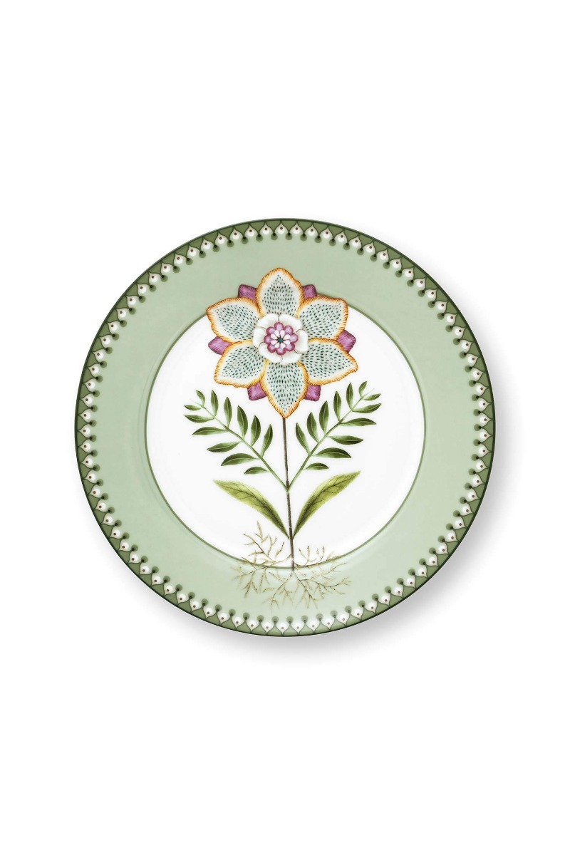 Color Relation Product Breakfast Plate Lily&Lotus Light Green 21cm