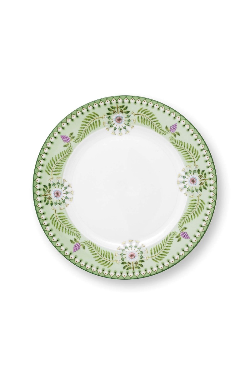 Color Relation Product Breakfast Plate Lily&Lotus Light Green 23cm