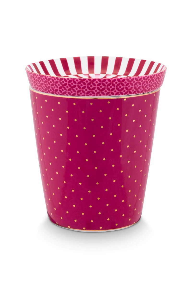 Color Relation Product Royal Stripes Mug Dots & Tea Tip Dark Pink