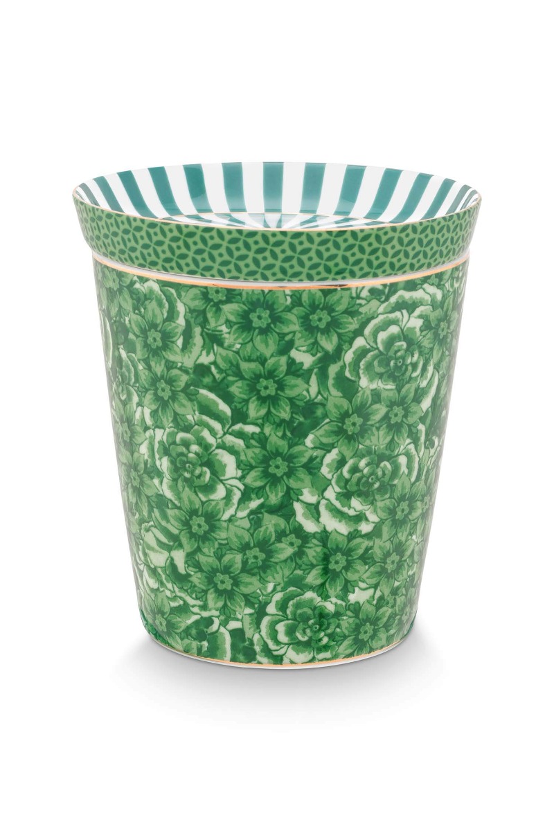 Color Relation Product Royal Stripes Mug Flower & Tea Tip Green