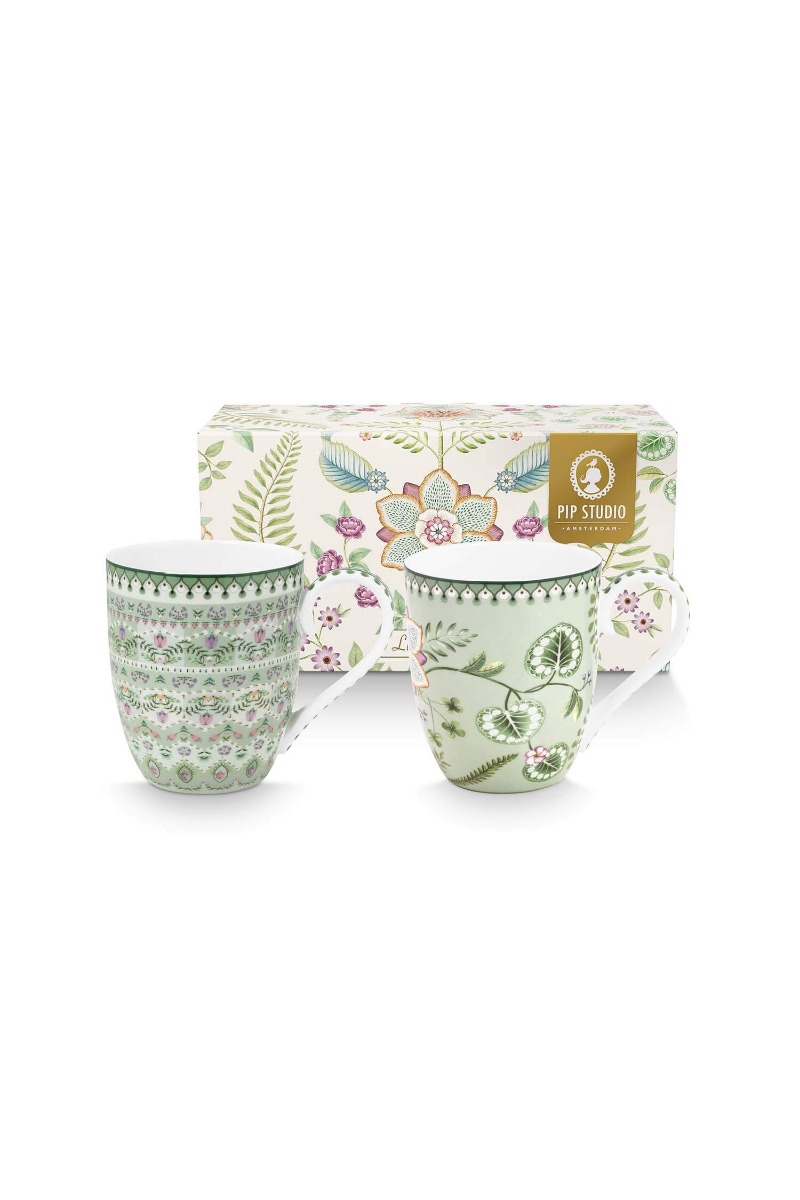 Color Relation Product Set/2 Mokken XL Lily&Lotus Licht Groen