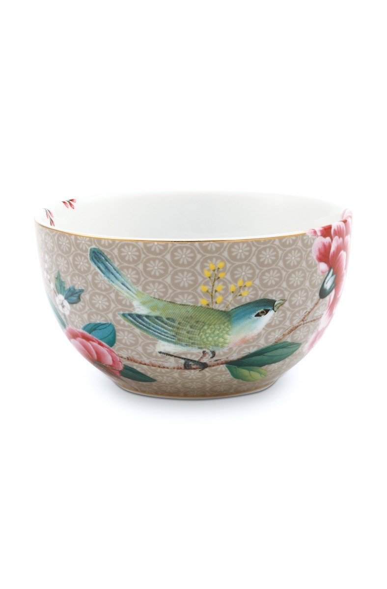 Color Relation Product Blushing Birds Bowl Khaki 12 cm