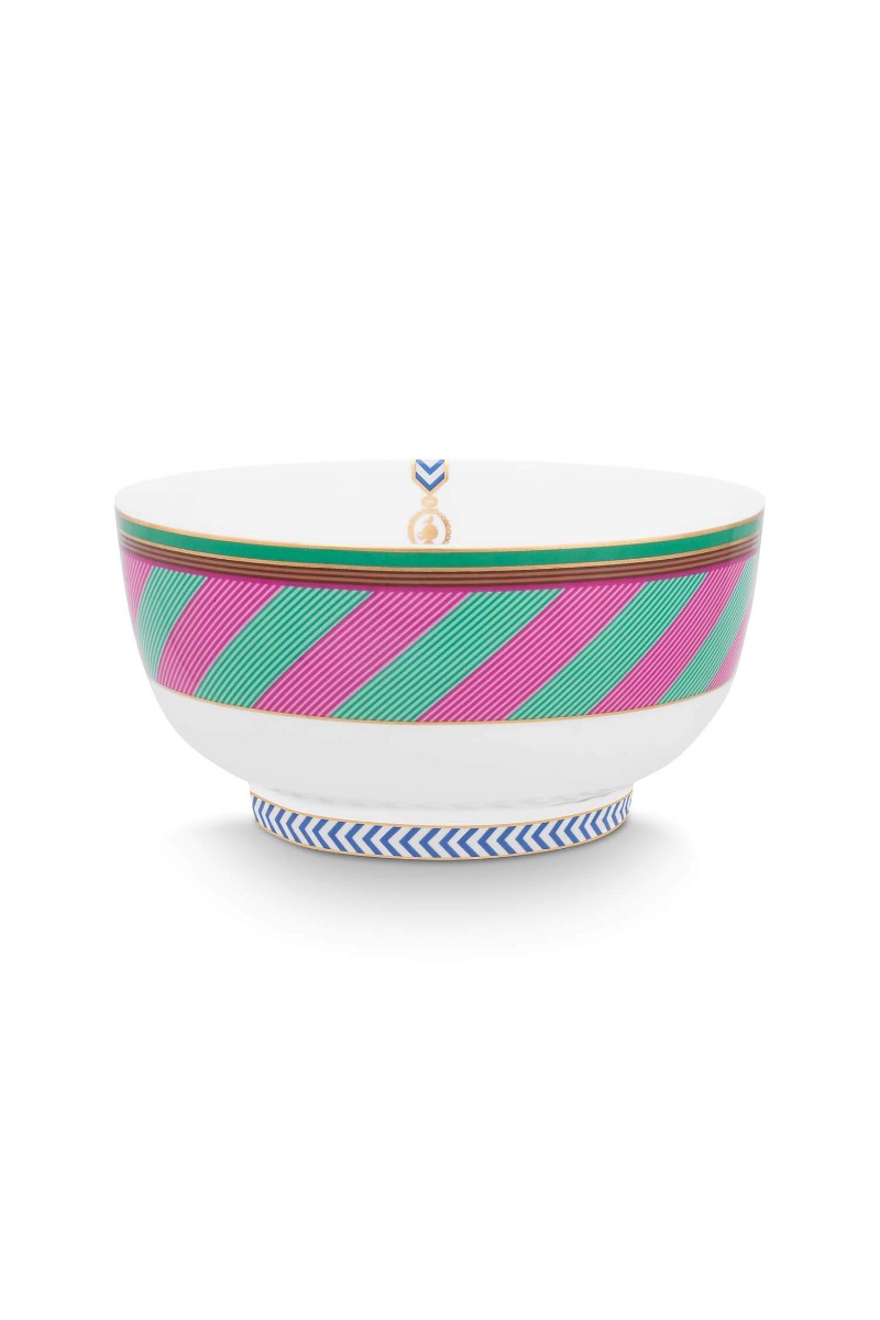 Color Relation Product Pip Chique Stripes Bowl Pink/Green 15.5cm
