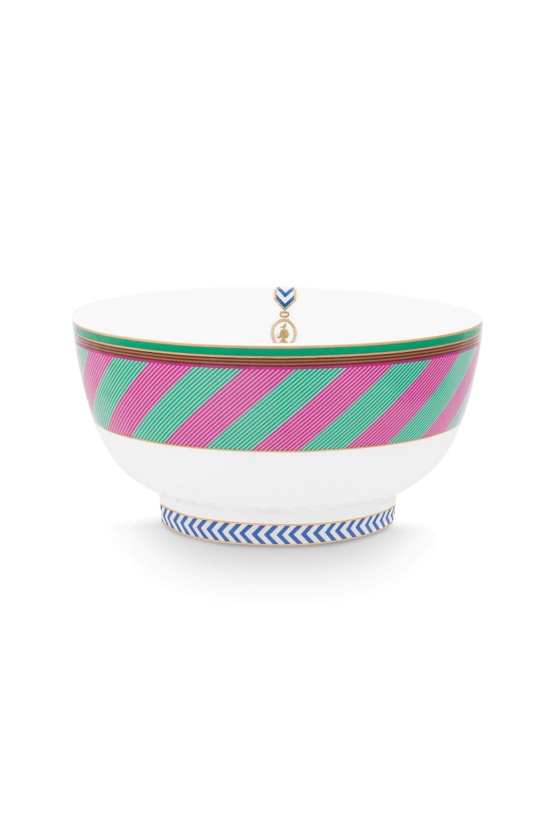 Color Relation Product Pip Chique Stripes Bowl Pink/Green 18cm