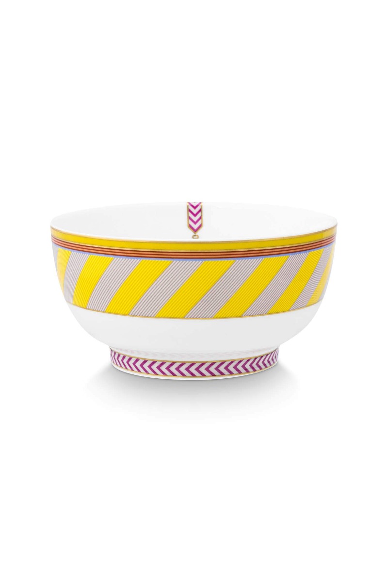 Color Relation Product Pip Chique Stripes Bowl Yellow 15.5cm