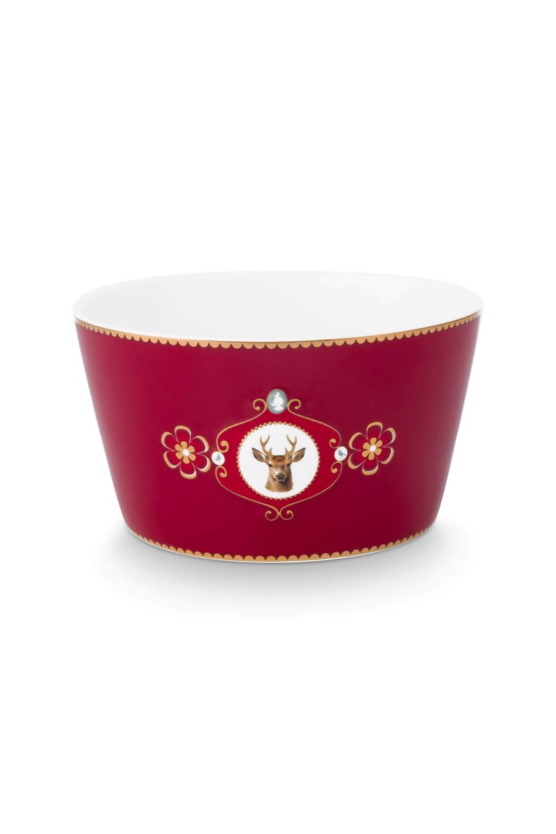Pip Studio Kom Love Birds Medallion Hert Donkerrood 15cm - Officiële Webshop