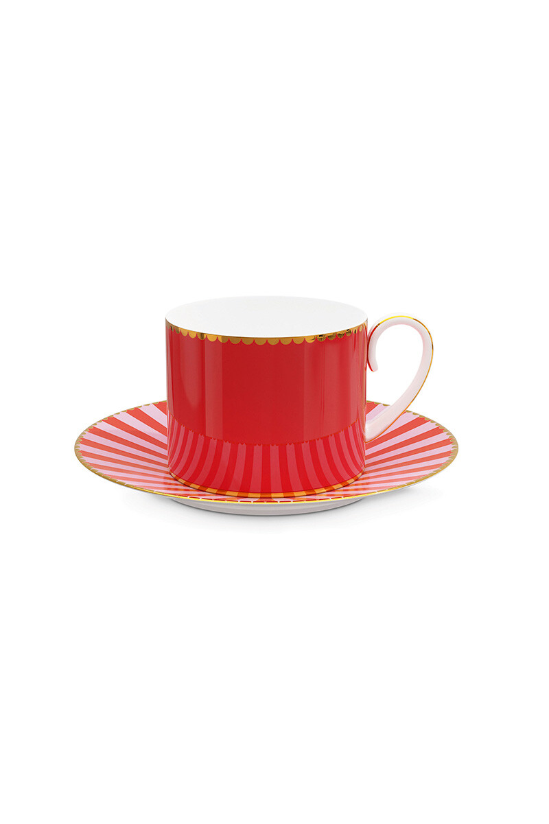 Color Relation Product Love Birds Cup & Saucer Red