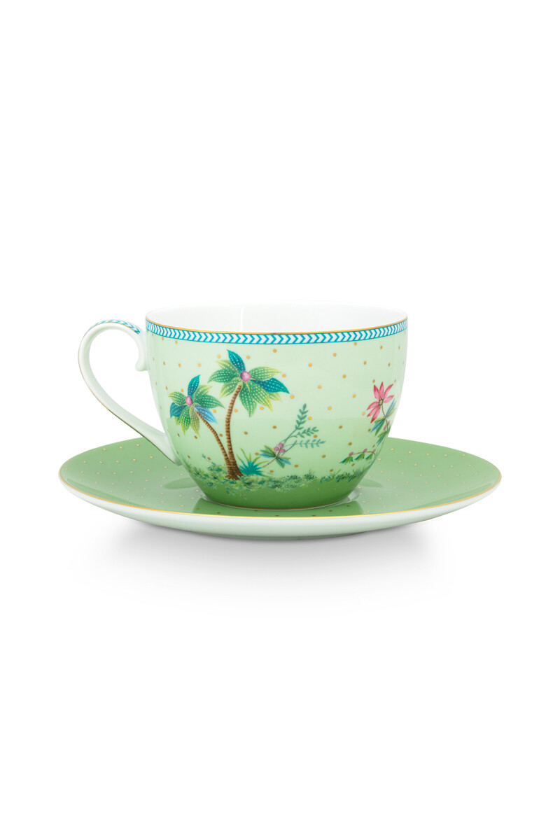 Color Relation Product Jolie Cappuccino Cup & Saucer Green