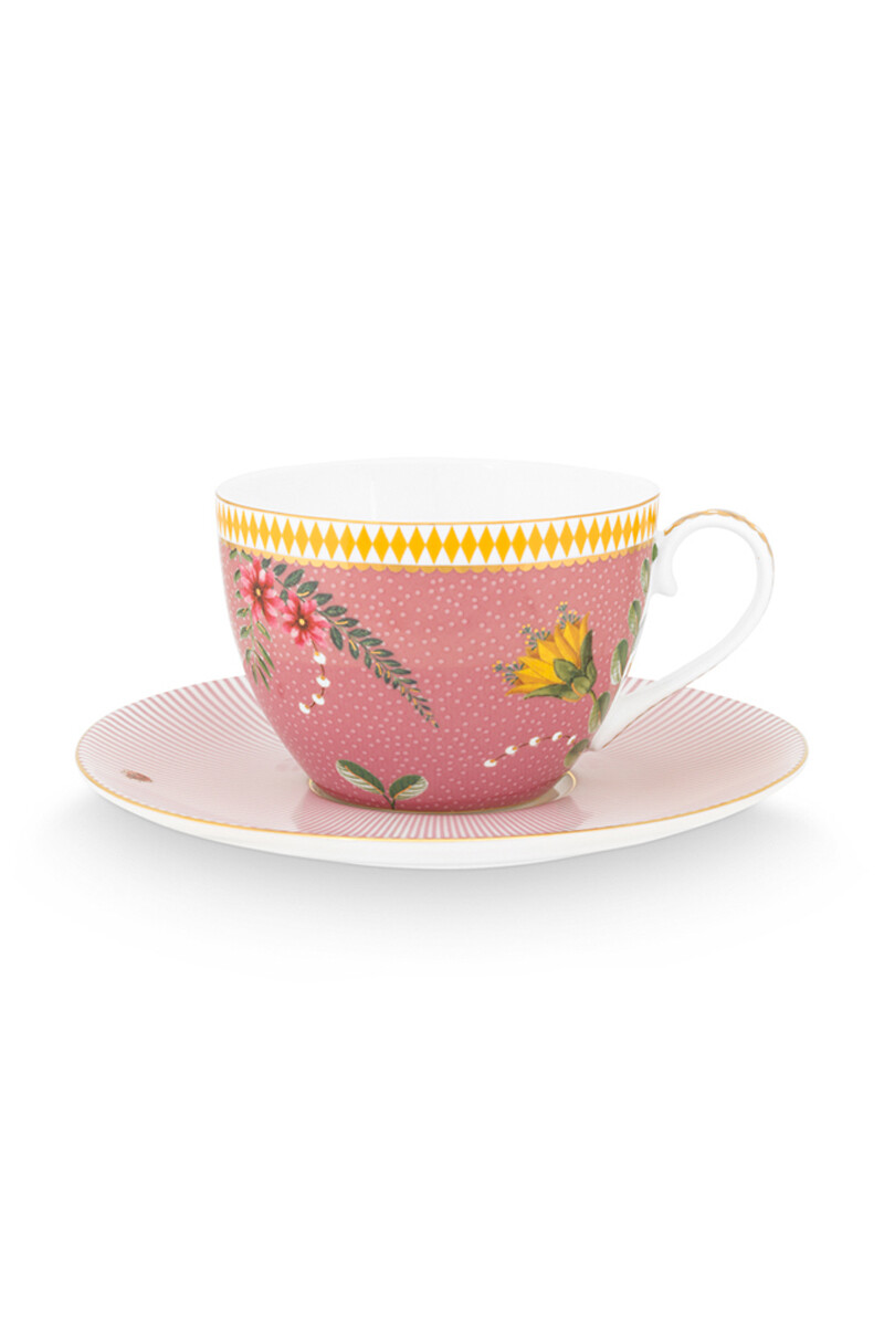 Color Relation Product La Majorelle Cappuccino Cup & Saucer Pink