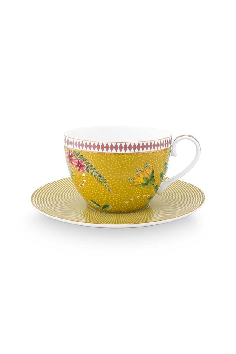 Color Relation Product La Majorelle Cappuccino Cup & Saucer Yellow