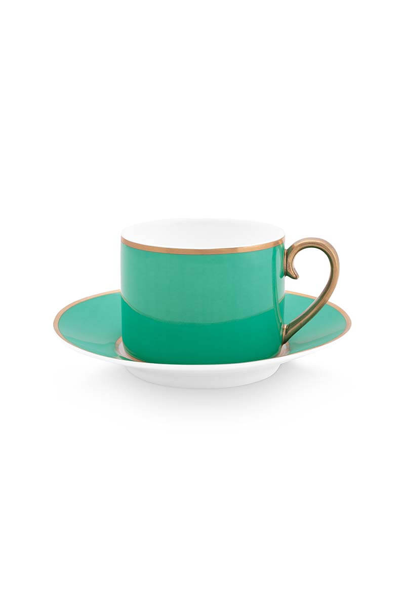 Color Relation Product Pip Chique Cappuccino Cup & Saucer Green