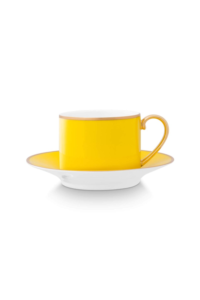 Color Relation Product Pip Chique Cappuccino Cup & Saucer Yellow