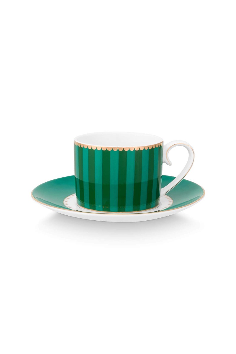 Color Relation Product Love Birds Espresso Cup & Saucer Green