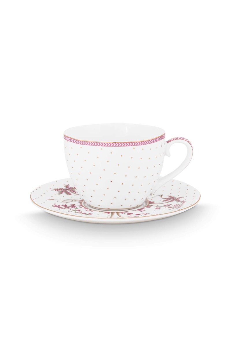 Color Relation Product Cup & Saucer Jolie Dots Gold Pink