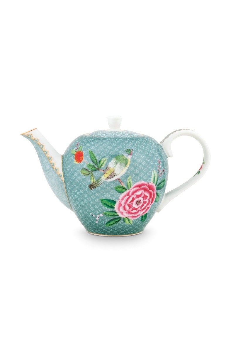 Color Relation Product Blushing Birds Teapot small blue