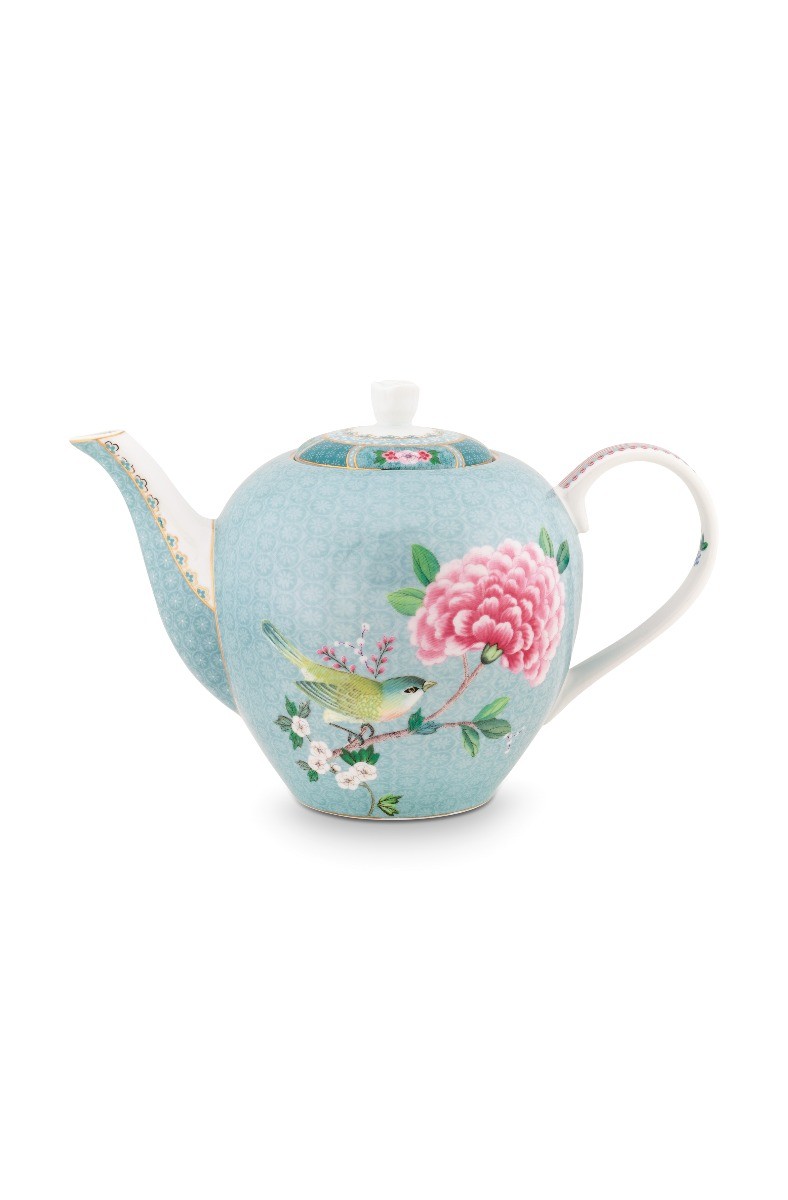 Color Relation Product Blushing Birds theepot groot blauw