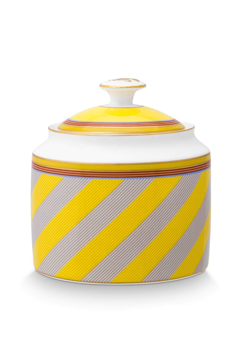 Color Relation Product Pip Chique Stripes Sugar Bowl Yellow