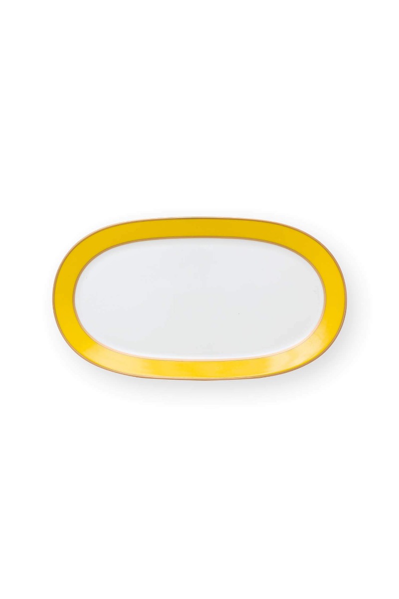 Color Relation Product Pip Chique Cake Tray Oval Yellow