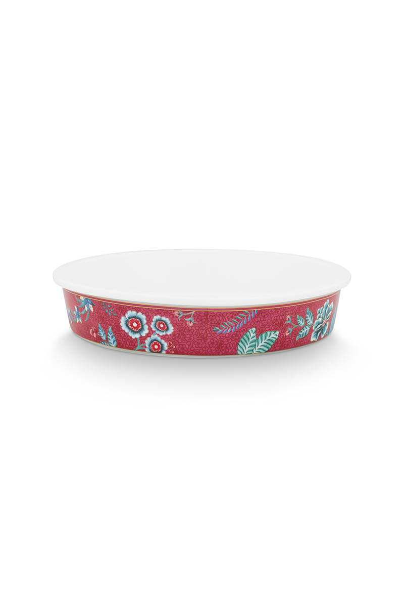 Color Relation Product Flower Festival Serving Tray Round Dark Pink