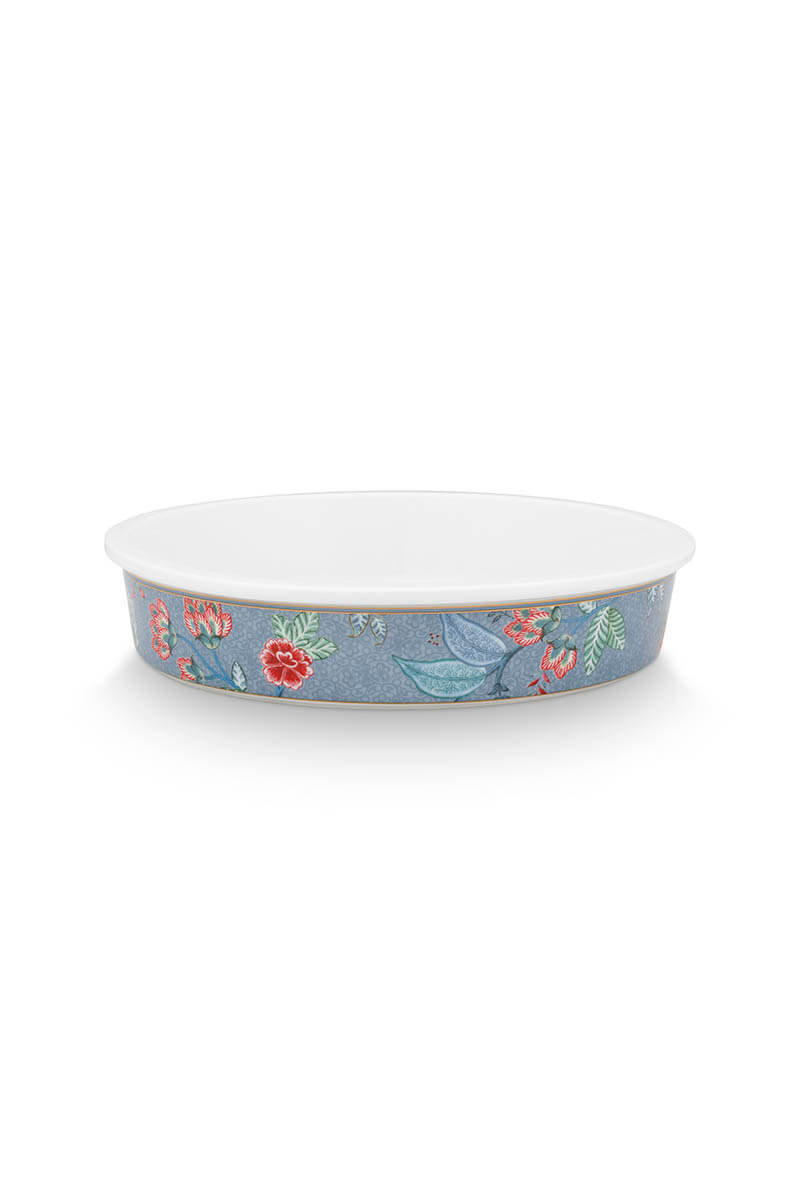 Color Relation Product Flower Festival Serving Tray Round Light Blue