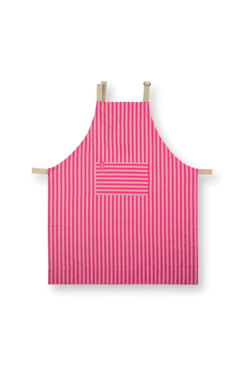 Color Relation Product Stripes Apron Pink