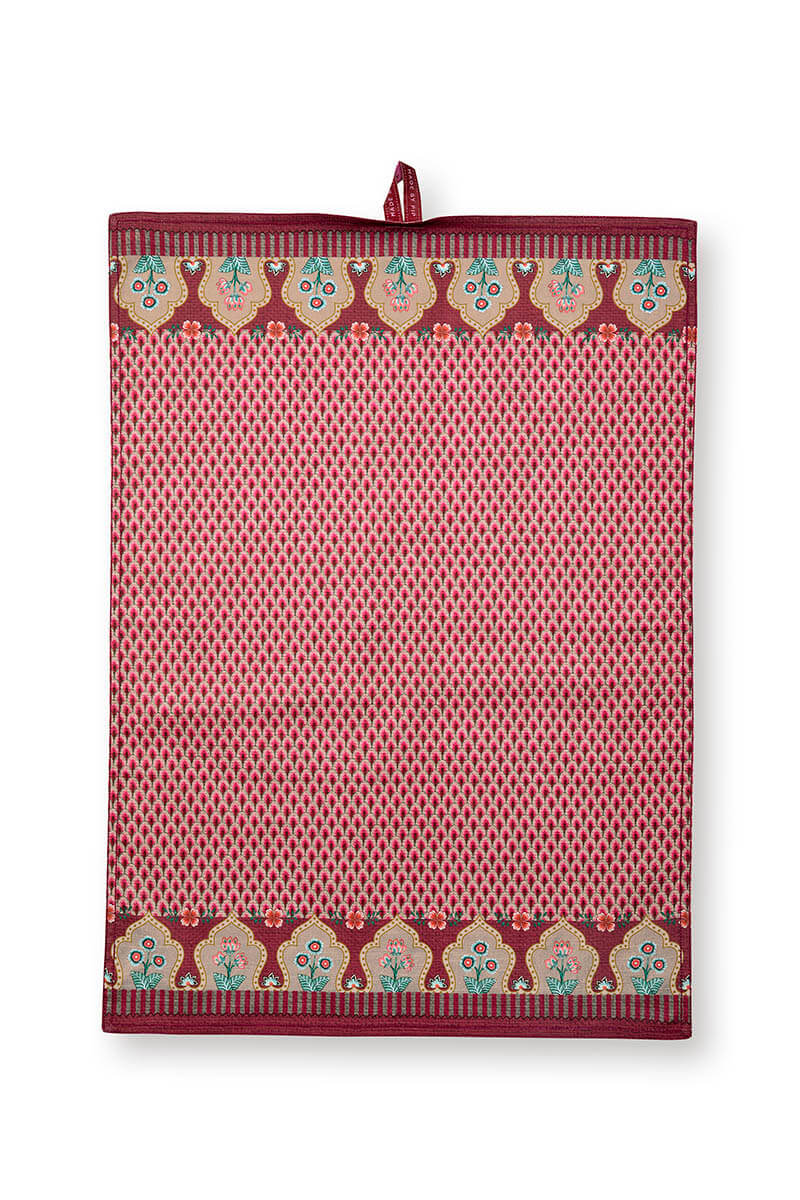 Color Relation Product Flower Festival Tea Towel Red/Dark Pink