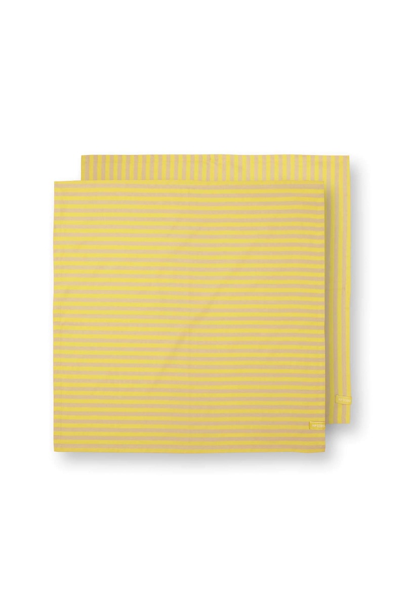 Color Relation Product Stripes Set/2 Geschirrtüchern Gelb