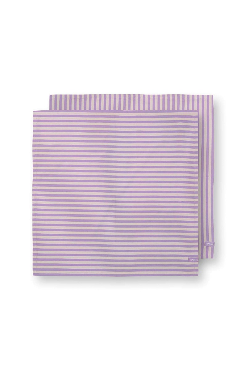 Color Relation Product Stripes Set/2 Tea Towels Lilac