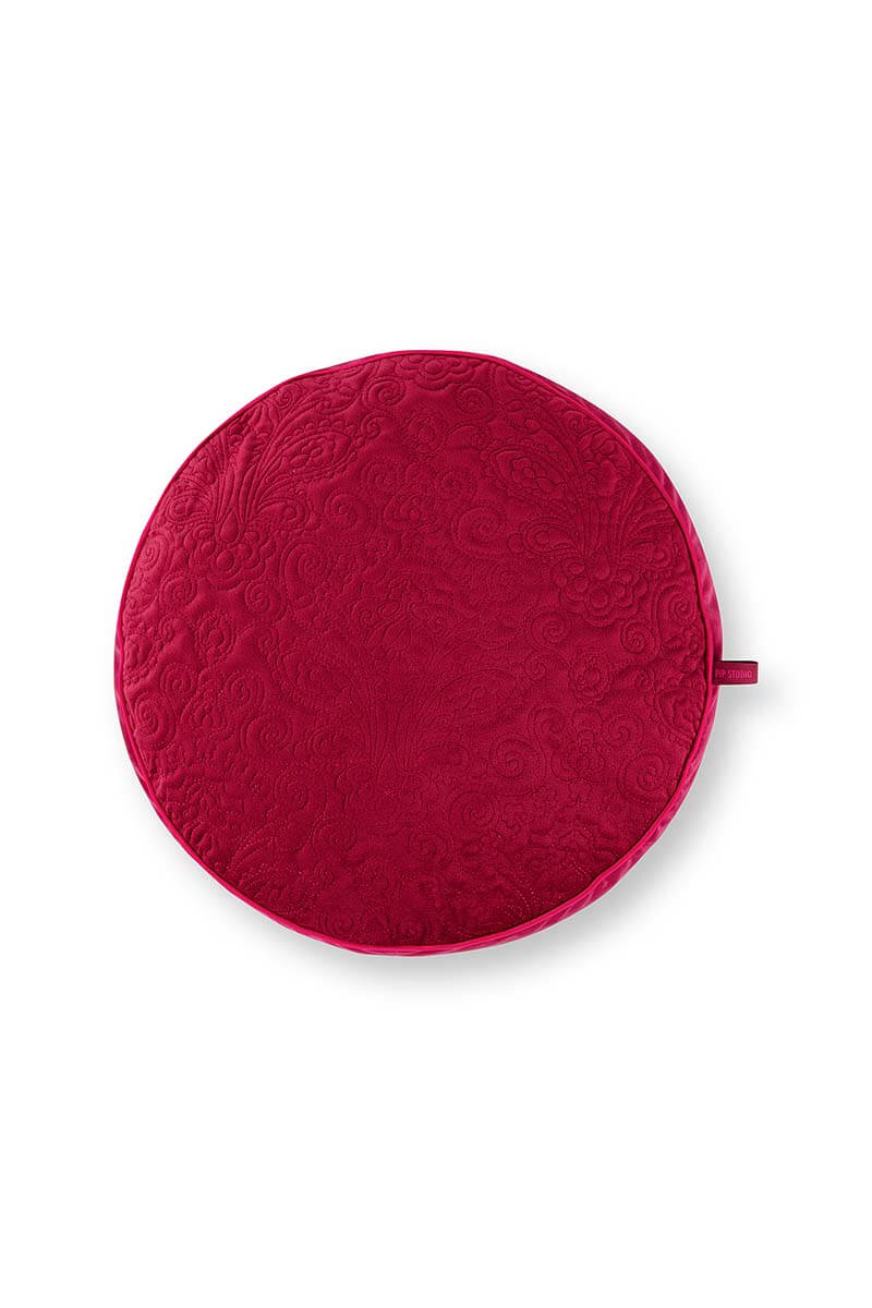 Color Relation Product Cushion Round Quiltey Days Dark Pink