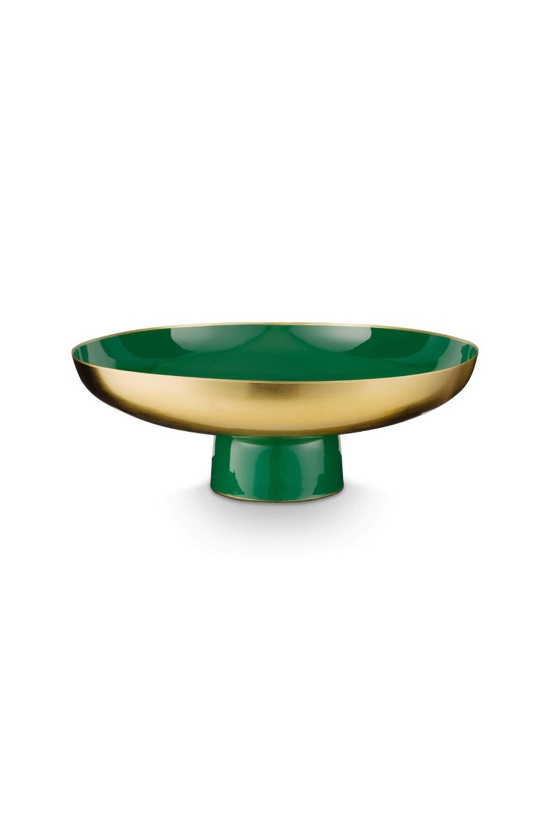 Color Relation Product Low Tray Metal Dark Green 12.5cm
