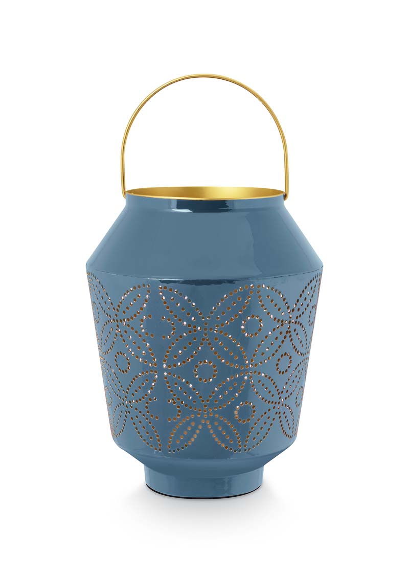 Color Relation Product Lantern Enamelled Blue 29cm