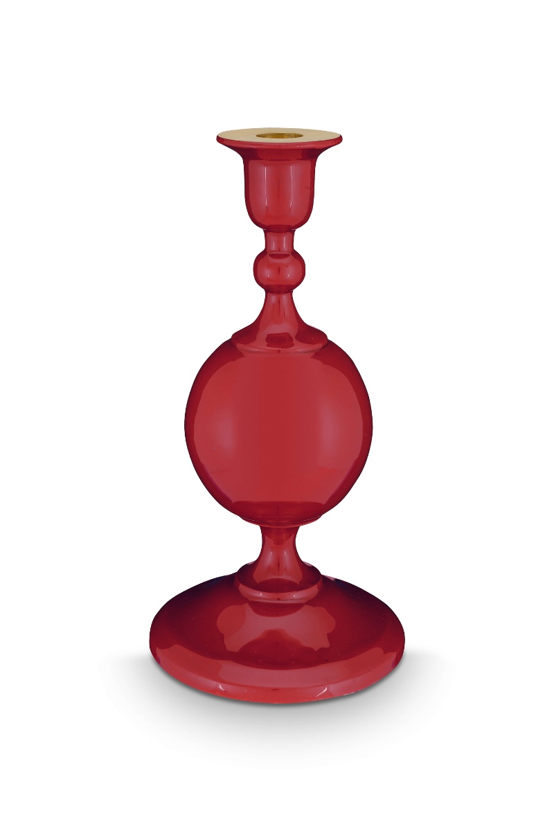 Pip Studio Kaarsenhouder Metalen Bol Donkerrood 24cm - Officiële Webshop