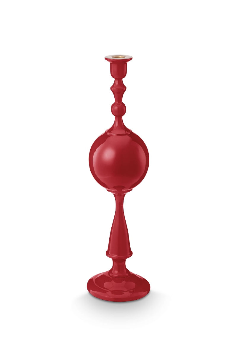 Pip Studio Kaarsenhouder Metalen Bol Donkerrood 44cm - Officiële Webshop
