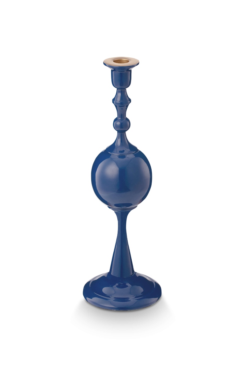 Pip Studio Kaarsenhouder Metalen Bol Marineblauw 37cm - Officiële Webshop