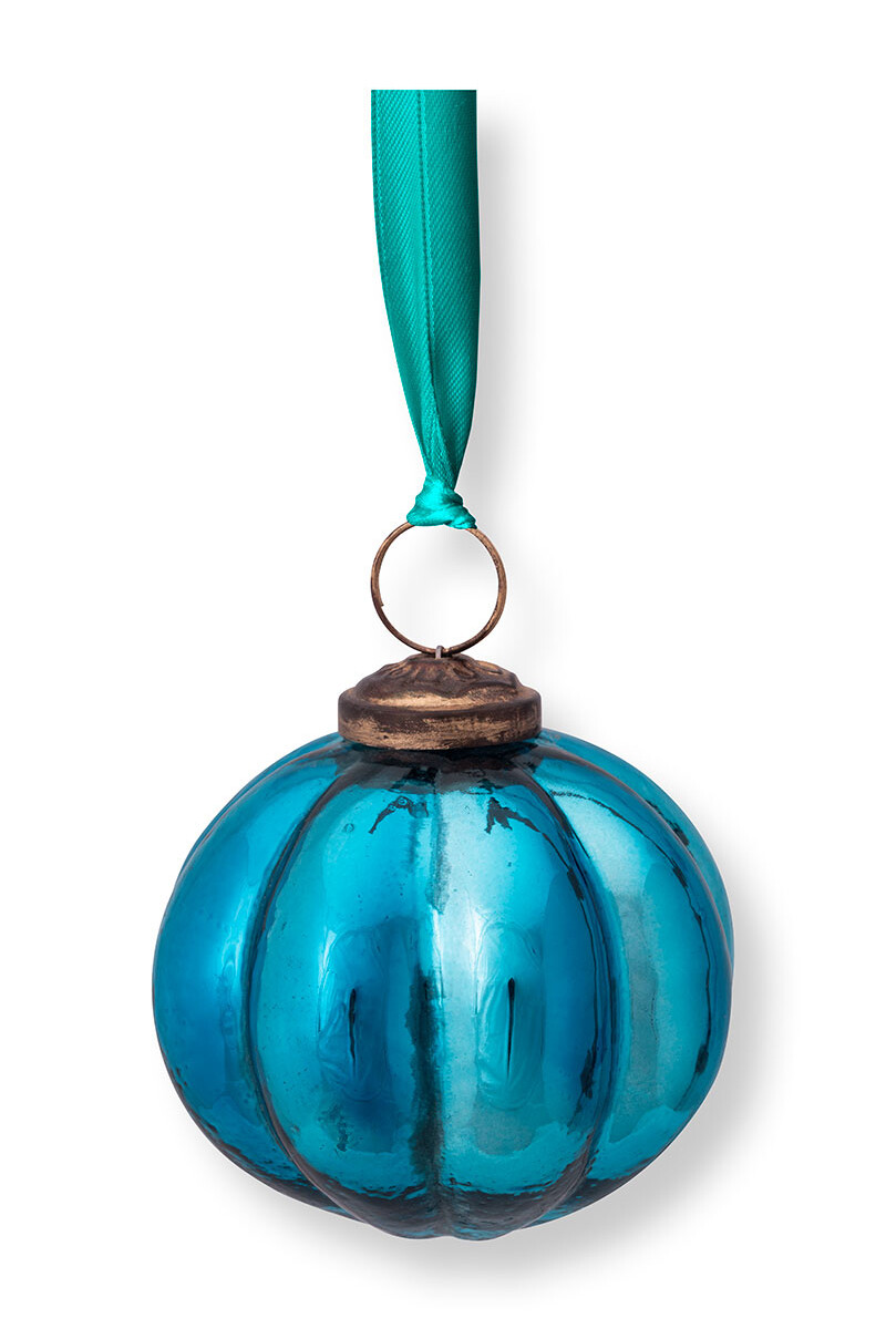 Pip Studio Kerstbal Glas Blauw 7.5cm