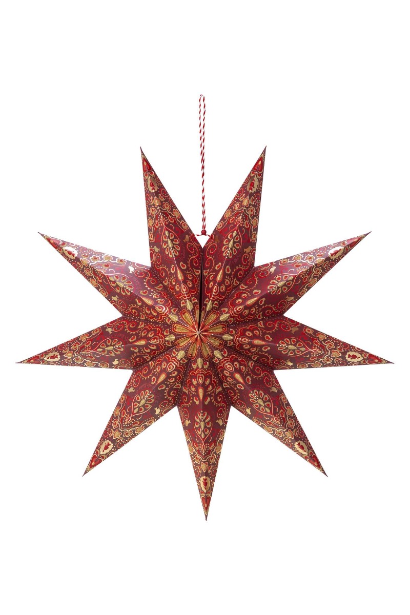 Pip Studio Kerstster Papier Overall Print Donkerrood 60cm - Officiële Webshop