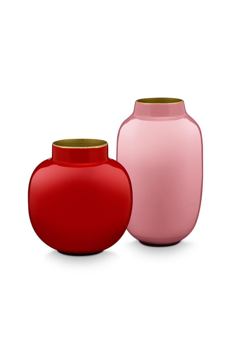 Color Relation Product Set Mini Vases Old Pink & Red