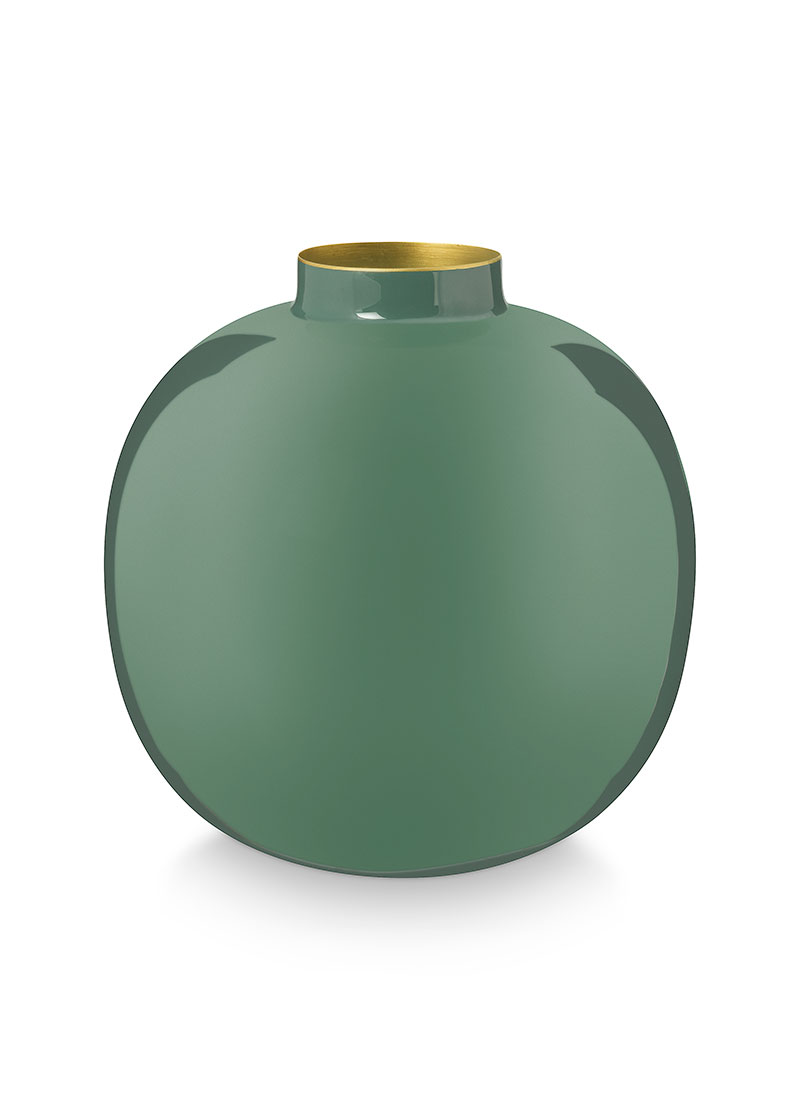 Color Relation Product Metal Vase Dark Green 23 Cm