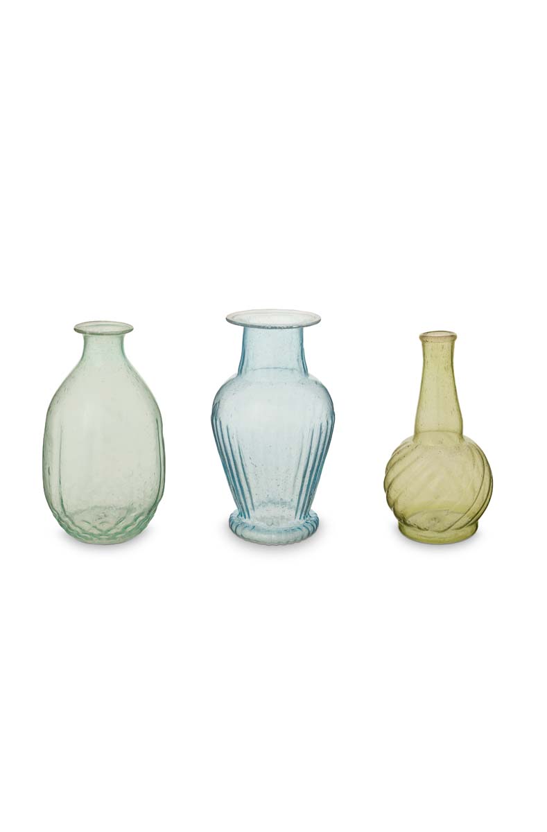 Color Relation Product Set/3 Vases Glass Green M