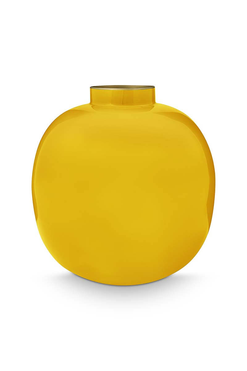 Color Relation Product Metal Vase Yellow 23cm