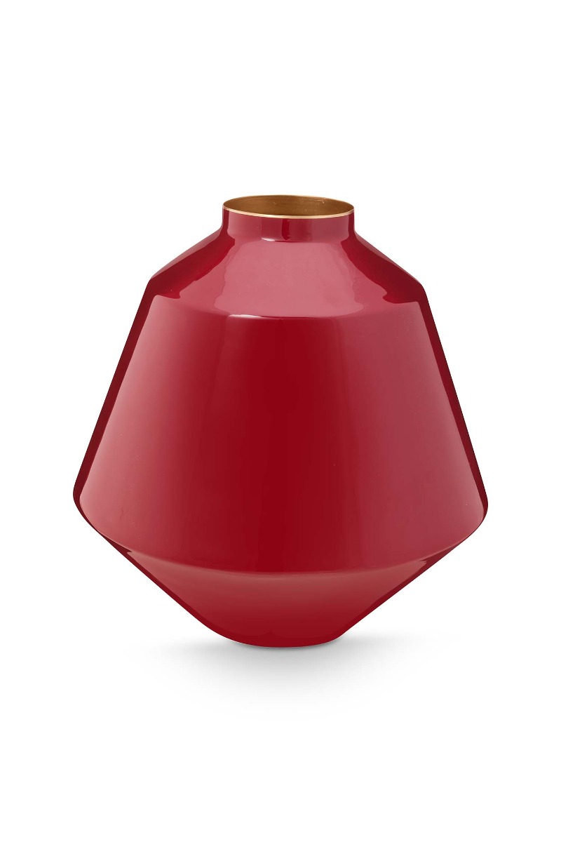 Color Relation Product Vase Metal Mid Red 35cm